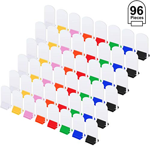 48 Piezas Soportes de Cartas de Juego Soportes de Juego de Cartón Multicolor y 48 Piezas Cartas de Juego Blanca Cartas de Juego de Tablero Blanca para Favor de Fiesta