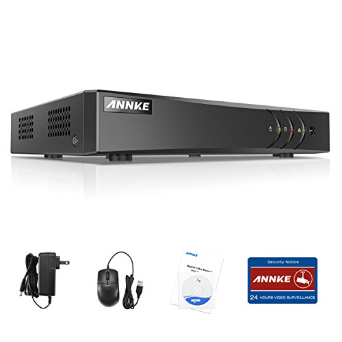 ANNKE kit de seguridad 8CH DVR 1080P Lite AHD/TVI/CVI/ CBVS/IP 5-en-1 H.264 P2P CCTV Seguridad Detección de Movimiento Alarma Email para Cámara de Vigilancia-sin HDD