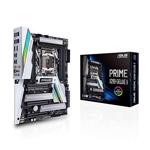 ASUS Prime X299-Deluxe II- Placa Base ATX para CPU Intel Serie X LGA 2066 con disipador M.2, DDR4 4000 MHz, Wi-Fi 802.11ad, Dos M.2, U.2, Intel VROC, SATA 6 GB/s, USB 3.1 Gen. 2 en el Panel Frontal