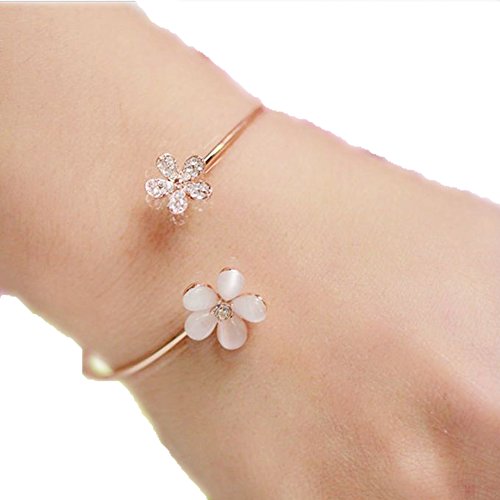 Atommy Pulseras de mujer de plata joyería de margarita fresca brazalete de apertura de ojo de gato joyas de diamantes de imitación Atommy Pulseras de mujer de plata joyería de margarita fresca brazalete de apertura de ojo de gato joyas de diamantes de imitación