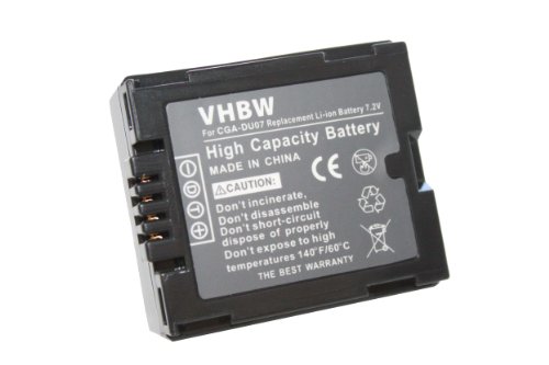 Batería 600mAh (7.2V) Compatible con PANASONIC sustituye Modelos CGA-DU07 CGR-DU06 Batería 600mAh (7.2V) Compatible con PANASONIC sustituye Modelos CGA-DU07 CGR-DU06