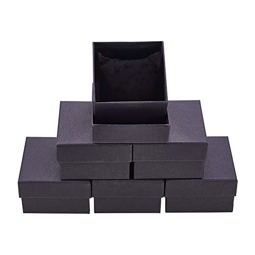 BENECREAT 6 Pack Negra Caja de Cartón Craft con Almohada Suave de Presentación Superior Envase para Reloj y Brazalete 8.7x8.7x5.5cm BENECREAT 6 Pack Negra Caja de Cartón Craft con Almohada Suave de Presentación Superior Envase para Reloj y Brazalete 8.7x8.7x5.5cm