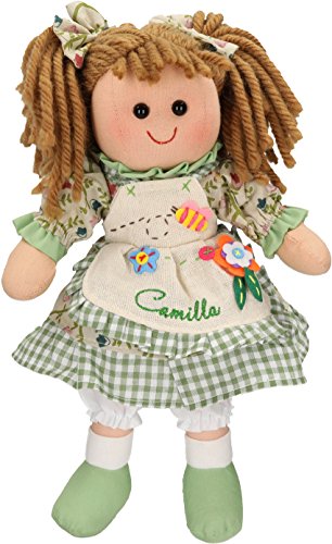 Betz Muñeca de Trapo para niños Camilla tamaño Aprox. 30cm Color Verde