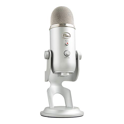 Blue Microphones Yeti - Micrófono USB para grabación y transmisión en PC y Mac, transmisión de juegos, llamadas de Skype, transmisión de Youtube, Plug and Play, color Plata