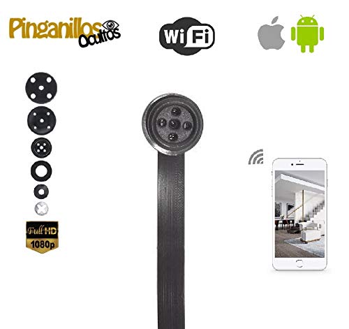 Botón cámara espía WiFi de Pinganillosocultos. Calidad HD 1080p Real. Ideal para Espionaje o exámenes (Folios A4) Botón cámara espía WiFi de Pinganillosocultos. Calidad HD 1080p Real. Ideal para Espionaje o exámenes (Folios A4)