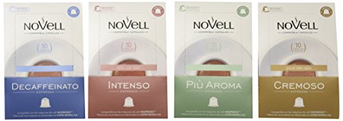Cafes Novell, Cápsulas de café (Pack degustación) - 4 de 10 cápsulas (Total 40 cápsulas)