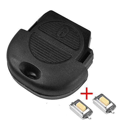 Carcasa de Repuesto para Llave de Coche con 2 Botones para Nissan Micra Almera Primera X-Trail Navara Patrol Maxima Vanette Fob Case Kit de reparación de Llaves con Interruptor Carcasa de Repuesto para Llave de Coche con 2 Botones para Nissan Micra Almera Primera X-Trail Navara Patrol Maxima Vanette Fob Case Kit de reparación de Llaves con Interruptor