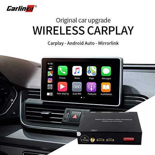 Carlinkit Wireless Carplay Android Auto Mirroring Receiver Box Retrofit Kit Decoder para Audi A3/S3(13-18), A4/A5/S4/S5/Q5/Q7(09-18), A6/A7/S6/S7/C6/C7/C8(09-18), Q3/A1(13-18)