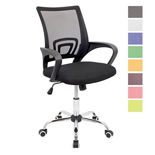 CashOffice - Silla de Escritorio Ergonómica, Silla de Oficina Giratoria con Respaldo Transpirable (Negro)