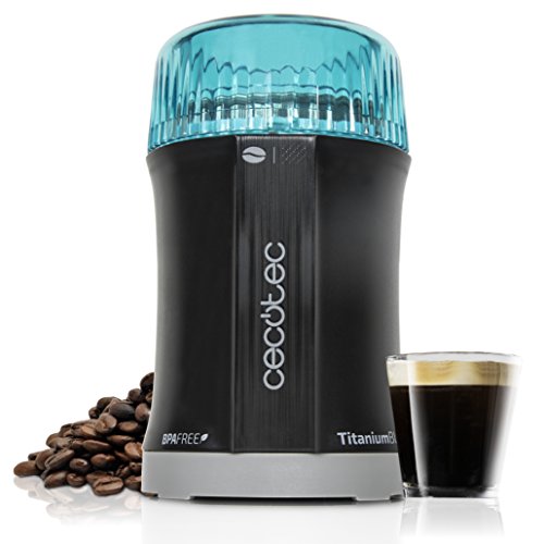 Cecotec Molinillo de Café y Especias TitanMill 200 Cuchillas recubiertas de Titanio, Capacidad de 50gr (10 tazas de café), 200 W Cecotec Molinillo de Café y Especias TitanMill 200 Cuchillas recubiertas de Titanio, Capacidad de 50gr (10 tazas de café), 200 W