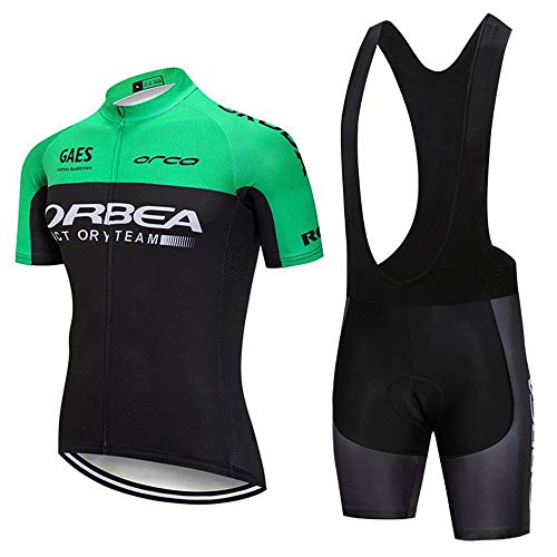 CHHBS Traje Equipacion Ciclismo Hombre Verano con 5D Acolchado De Gel,Traje Ciclismo Hombre Maillot Ciclismo + Pantalon Bicicleta para MTB Ciclista Bici