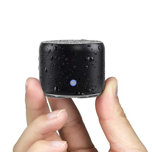 con Estuche de Transporte, EWA Mini Altavoz portátil Bluetooth Ducha Inalámbrico Extra Bass, Impermeable IP67, con 12 Horas de Reproducción Lectura Senderismo Playa y Viajes (Negro)