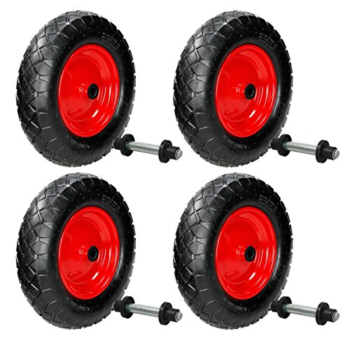 ECD Germany 4x Rueda de aire para carretilla - 4.80/4.00-8 - Ø 390 mm - 95 mm de Ancho 200 kg - Llanta de acero - Rueda neumática rueda de repuesto para carretilla - Rueda completamente robusta ECD Germany 4x Rueda de aire para carretilla - 4.80/4.00-8 - Ø 390 mm - 95 mm de Ancho 200 kg - Llanta de acero - Rueda neumática rueda de repuesto para carretilla - Rueda completamente robusta