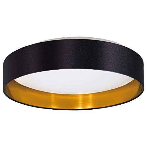 Eglo 31622 – Lámpara LED de techo Maserlo Diámetro 40,50 cm Plástico, Negro/Blanco