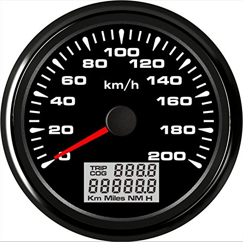 ELING velocímetro GPS universal velocímetro 0-200km/h odómetro para carreras de autos motocicleta 3-3/8 pulgadas (85mm)