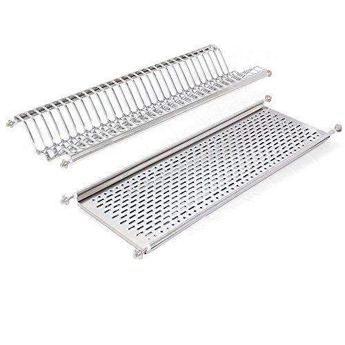 EMUCA - Escurridor de Platos y Vasos de Acero Inoxidable para Muebles de Cocina de Ancho 80 cm