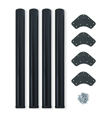 EMUCA - Patas de Mesa Regulables Ø60x710mm, Kit de 4 Patas de Acero, Altura Regulable 710-730mm, Color Negro EMUCA - Patas de Mesa Regulables Ø60x710mm, Kit de 4 Patas de Acero, Altura Regulable 710-730mm, Color Negro