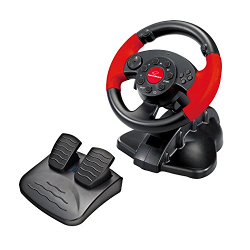 Esperanza Gaming Volante y Pedales de Acelerador y Freno Negro Esperanza Gaming Volante y Pedales de Acelerador y Freno Negro