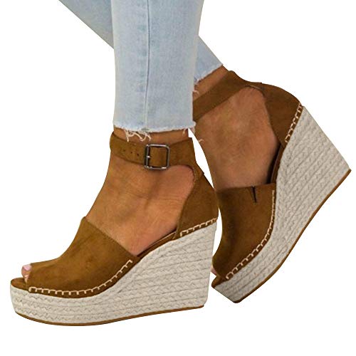 Fannyfuny_Zapatos de Verano Sandalias Mujer Zapatos Tacon Mujer Cuña Casuales Zapatillas de Cuña para Mujeres Primavera Verano Tacón Cuña Zapatos de Fiesta