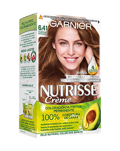 Garnier Nutrisse Creme Coloración permanente con mascarilla nutritiva de cuatro aceites - Marrón Intenso 6.41 Garnier Nutrisse Creme Coloración permanente con mascarilla nutritiva de cuatro aceites - Marrón Intenso 6.41