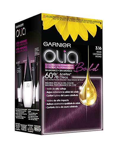 Garnier Olia coloración permanente sin amoniaco para un olor agradable con aceites florales de origen natural, Bold Violín 3.16.