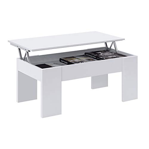 Habitdesign 001640A - Mesa de Centro elevable, mesita de Comedor acabada en Color Blanco Artik, Medidas: 100 cm (Largo) x 50 cm (Ancho) x 45-56 cm (Alto) Habitdesign 001640A - Mesa de Centro elevable, mesita de Comedor acabada en Color Blanco Artik, Medidas: 100 cm (Largo) x 50 cm (Ancho) x 45-56 cm (Alto)