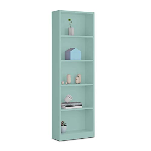 Habitdesign 005422J - Estantería Juvenil Dormitorio 6 baldas, librería Vertical Acabado en Color Verde Acqua, Modelo I-Joy, Medidas: 180 cm (Alto) x 52 cm (Ancho) x 25 cm (Fondo) Habitdesign 005422J - Estantería Juvenil Dormitorio 6 baldas, librería Vertical Acabado en Color Verde Acqua, Modelo I-Joy, Medidas: 180 cm (Alto) x 52 cm (Ancho) x 25 cm (Fondo)