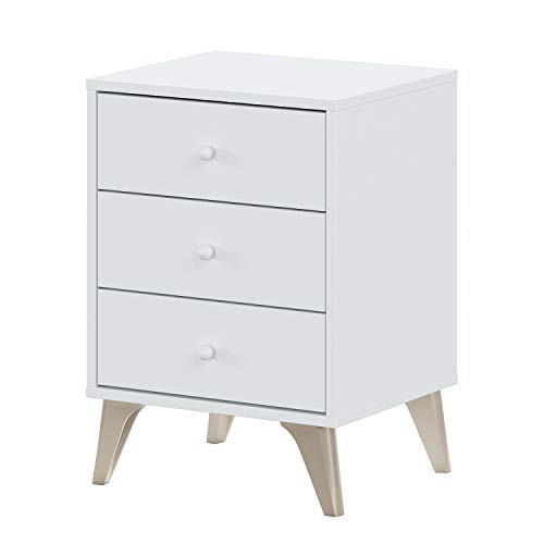 Habitdesign 007803A - Mesita de Noche 3 cajones, Modelo Sweet, Color Blanco Artik, Medidas: 40 cm (Ancho) x 33,5 cm (Fondo) x 56 cm (Alto) Habitdesign 007803A - Mesita de Noche 3 cajones, Modelo Sweet, Color Blanco Artik, Medidas: 40 cm (Ancho) x 33,5 cm (Fondo) x 56 cm (Alto)