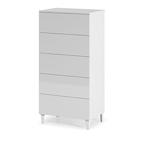 Habitdesign 007835BO - Cómoda chifonier nórdico, Acabado Blanco Brillo, Medidas: 117x61x40 cm de Fondo Habitdesign 007835BO - Cómoda chifonier nórdico, Acabado Blanco Brillo, Medidas: 117x61x40 cm de Fondo