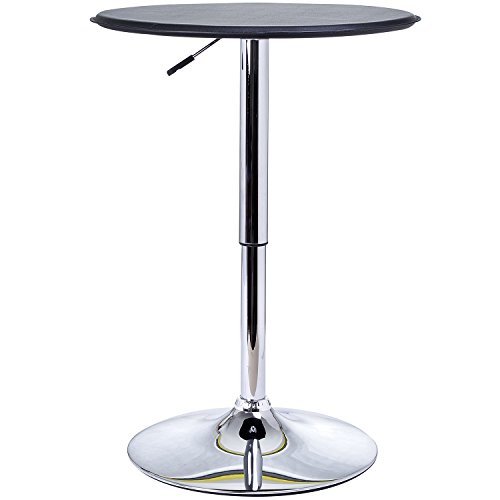 HOMCOM Mesa de Bar Regulable en Altura Hidraulica Pub Vinilo Negro Altura Ø63 Diametro HOMCOM Mesa de Bar Regulable en Altura Hidraulica Pub Vinilo Negro Altura Ø63 Diametro