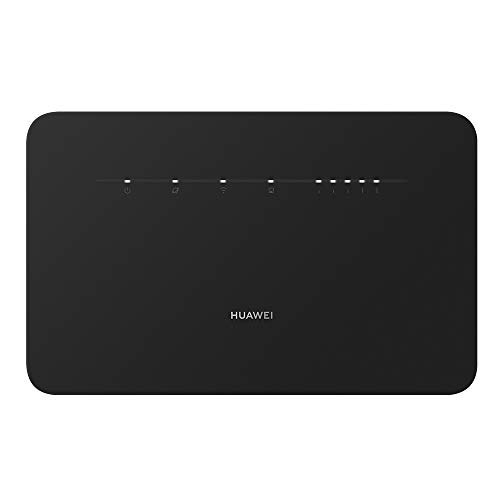 HUAWEI 4G Router 3 Pro - Mobile WiFi 4G LTE (CAT.7) Punto de acceso wifi, Soporte de selección automática Wi-Fi de doble banda y Beamforming, 4 puertos Gigabit, Instalación automática, Negro