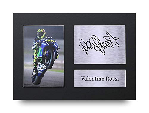 HWC Trading Valentino Rossi A4 Sin Marco Regalo De Visualización De Fotos De Impresión De Imagen Impresa Autógrafo Firmado por Superbikes Los Aficionados De Motogp
