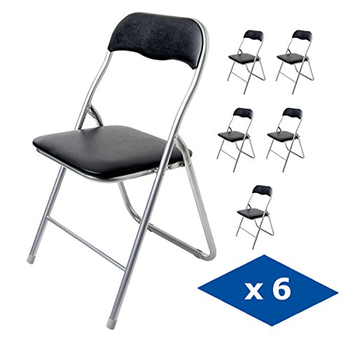 Innova Pack 6 SILLAS Plegables Polo, Color Negra (43,9 x 44,5 x 78 cm) Innova Pack 6 SILLAS Plegables Polo, Color Negra (43,9 x 44,5 x 78 cm)