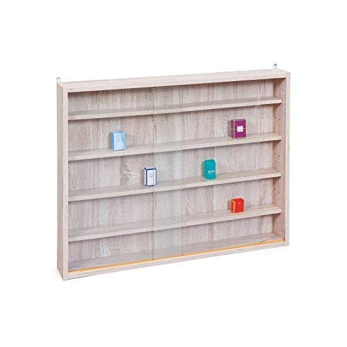 Inter Link Simply Vitrina de madera MDF y vidrio, Beige, 80 x 9.5 x 60 cm Inter Link Simply Vitrina de madera MDF y vidrio, Beige, 80 x 9.5 x 60 cm