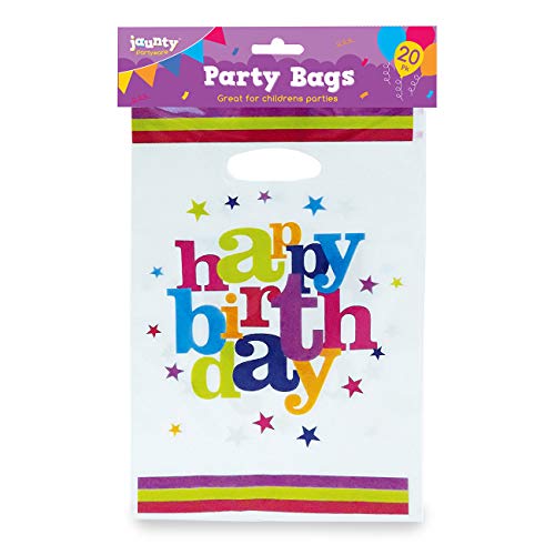 jaunty partyware Bolsas de Feliz cumpleaños con ebooks de Fiesta para Fiestas Paquete de 20