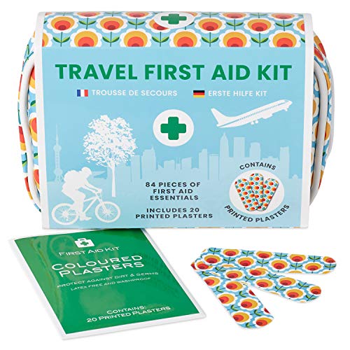 Kit De Primeros Auxilios Para Viajes Mini-Viaje. Incluye Tijeras, Gel de Quemaduras, yeso Impermeable, Guantes Médicos, Toallitas Antisépticas y Cinta Quirúrgica. Para el Hogar 100% Vegano