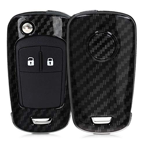 kwmobile Funda para Llave de Coche Opel - Dura Carcasa Compatible con Mando de Llave Plegable de 2 Botones para Coche Opel Chevrolet - Carbono Negro kwmobile Funda para Llave de Coche Opel - Dura Carcasa Compatible con Mando de Llave Plegable de 2 Botones para Coche Opel Chevrolet - Carbono Negro