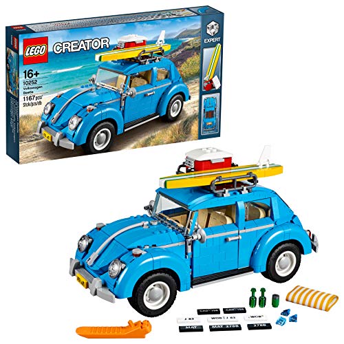 LEGO Creator Expert-Volkswagen Beetle, Set de Juguete construcción de Coche Escarabajo Azul (10252)