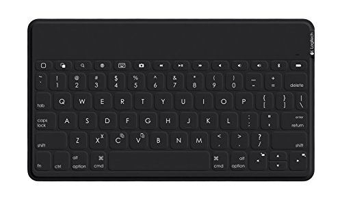 Logitech Keys-To-Go Teclado Inalámbrico Bluetooth para iPhone, iPad, Smartphone, Tablet, Android, Windows, Apple TV, Ligero, Portátil, Disposición QWERTY Español, Negro