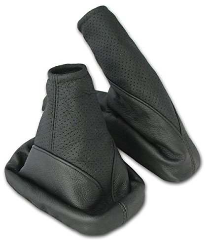 L&P A104-1 Funda saco cuero de 100% real piel genuina perforado negro con costura negra negro de palanca de cambios cambio velocidad velocidades marchas saco de conmutación y freno de mano estacionamiento L&P A104-1 Funda saco cuero de 100% real piel genuina perforado negro con costura negra negro de palanca de cambios cambio velocidad velocidades marchas saco de conmutación y freno de mano estacionamiento