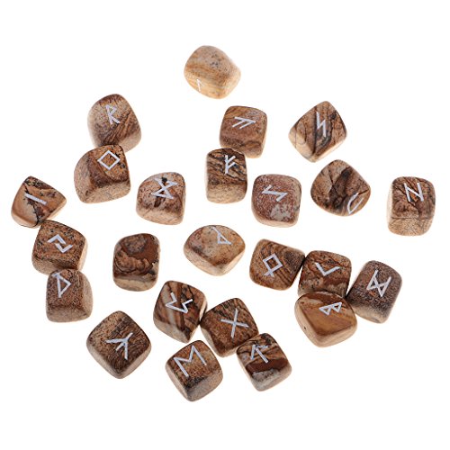 MagiDeal Set de 25 Unidades Piedras de Runas Mano Tallada de Cristal Preciosas Piedras Bruja Rúnica Wicca Decoración de Hogar Bueno Regalo - Amarillo MagiDeal Set de 25 Unidades Piedras de Runas Mano Tallada de Cristal Preciosas Piedras Bruja Rúnica Wicca Decoración de Hogar Bueno Regalo - Amarillo