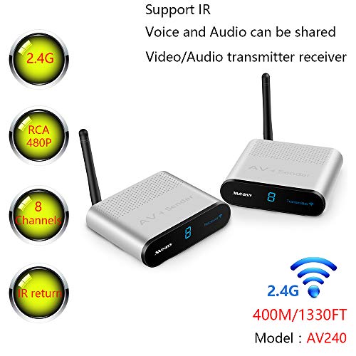 Measy 400M/1330FT AV240 2.4G Wireless AV Audio & Video Sender Transmitter & Receiver System for DVD/DVR / IPTV/CCTV Camera/TV