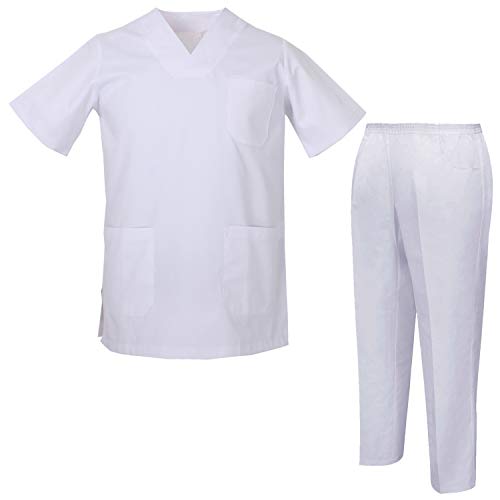 MISEMIYA - Casaca Y PANTALÓN Sanitarios Unisex Uniformes Sanitarios MÉDICOS Enfermera Dentistas 817-8312 - L, Blanco