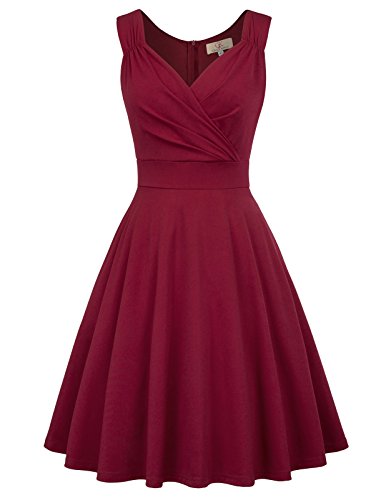 Mujer Vestido Años 50 sin Mangas con Volantes para Cóctel Fiesta L CL010698-2 Mujer Vestido Años 50 sin Mangas con Volantes para Cóctel Fiesta L CL010698-2