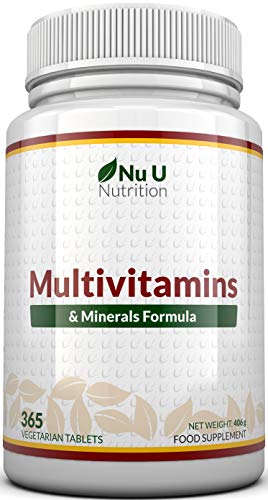 MultiVitamins & Minerals Formula | 24 complemento vitamínico (Vitaminas y Minerales | végétarien | hombre/mujer | Cure D '1 An/365 Pastillas | Suplemento de Nu U Nutrition