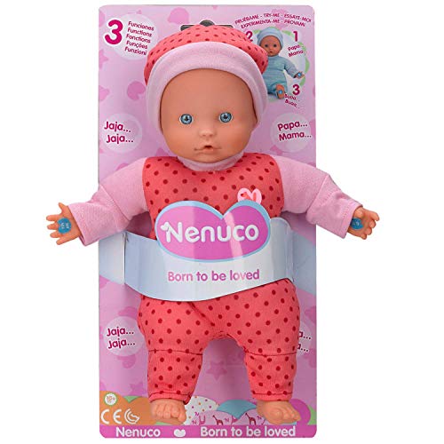 Nenuco - Muñeco Blandito 3 Funciones, hace sonidos de bebé, para niños a partir de 10 meses (Famosa 700014881)