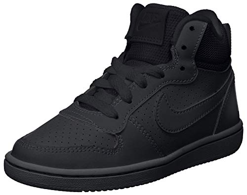 Nike Court Borough Mid (GS), Zapatillas de Baloncesto para Niños, Negro (Black/Black-Black 001), 38.5 EU