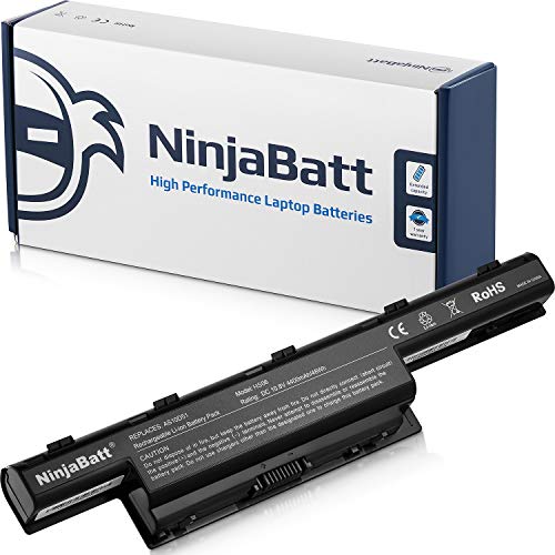 NinjaBatt - Batería para Ordenador portátil Acer AS10D31 AS10D51 AS10D56 AS10D75 AS10D81 AS10D61 AS10D41 AS10D73 AS10D71 AS10D3E Aspire 5250 5733z 5750 7741 5733 5755 5253 (6 Celdas)