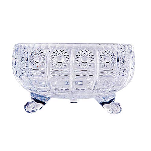 NMDCDH Plato de Frutas, diseños Simples de Vidrio sin Plomo Tallado Frutero Redondo Restaurante Mesa de Centro Cristal Transparente Plato de Fruta Seca NMDCDH Plato de Frutas, diseños Simples de Vidrio sin Plomo Tallado Frutero Redondo Restaurante Mesa de Centro Cristal Transparente Plato de Fruta Seca
