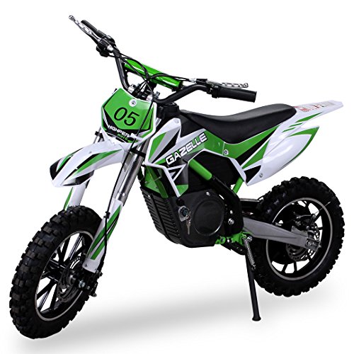 nuevo niña Mini Moto Cross Gazelle ELÉCTRICO 500 WATT inclusive reforzado Tenedor Moto Cross Dirtbike Bolsillo Cross verde